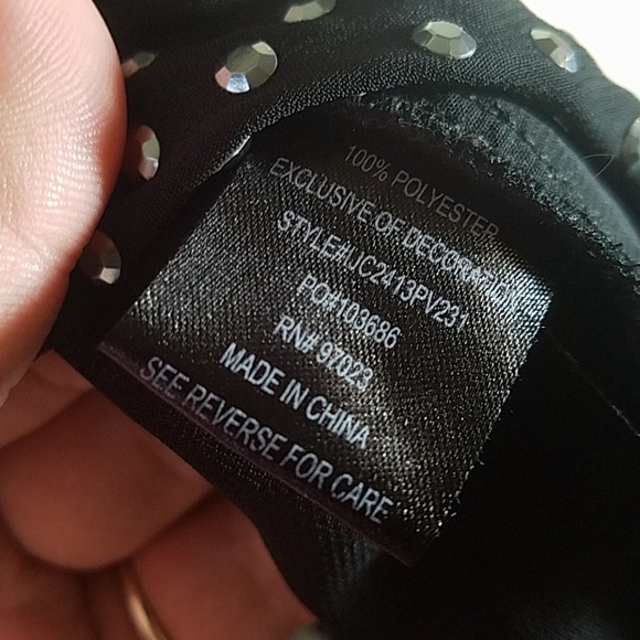 Pretty Rebellious Sheer Black Top with Bling Small - Picture 5 of 5